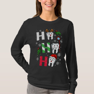 Dentist Christmas Ho Ho Ho Teeth Dental Student Me T-Shirt