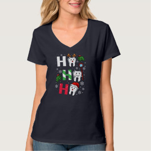 Dentist Christmas Ho Ho Ho Teeth Dental Student Me T-Shirt
