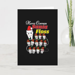 Dentist Christmas - Santa Floss Xmas Pun Card