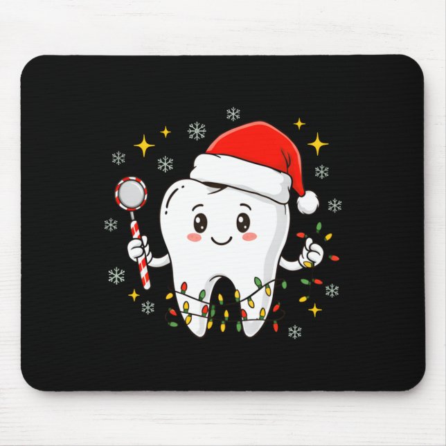 Dentist Christmas Teeth Xmas Lights Funny Dental S Mouse Mat (Front)