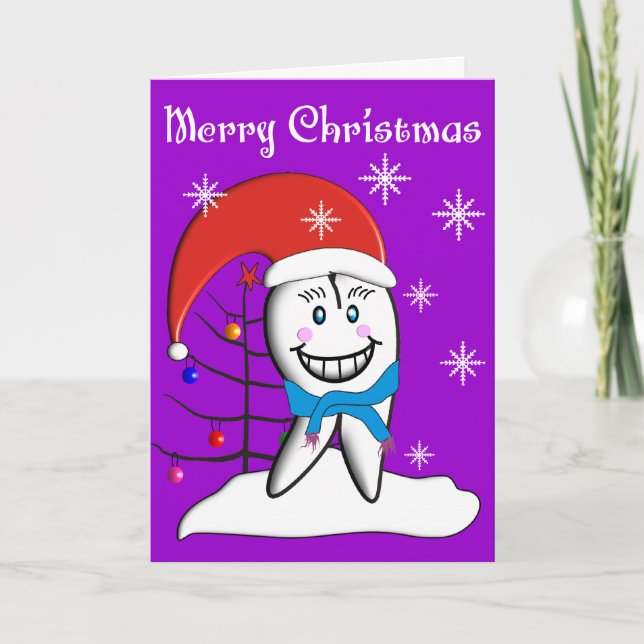 Dentist Christmas Toot CardsWith Tooth Decorations Holiday Card (Front)