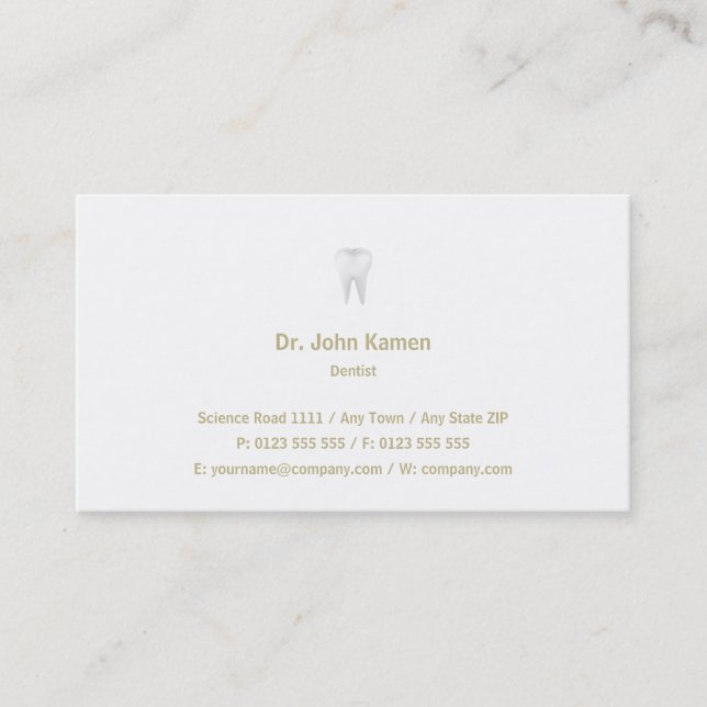 Dentist | Classic Gold Business Card (Front)