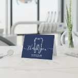 Dentist Clean Tooth Navy Blue Dental Office Thank You Card<br><div class="desc">Dentist Clean Tooth Navy Blue Dental Office Thank You Cards.</div>
