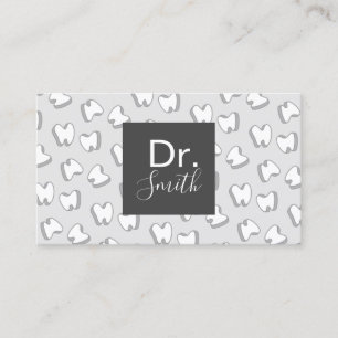 Dentist Cute 3D Tooth Pattern Dental Care Business Card
