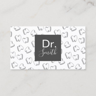 Dentist Cute 3D Tooth Pattern Dental Clinic Business Card
