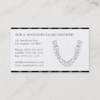 Dentist DDS Dental Office Stripes Platinum Paper Business Card
