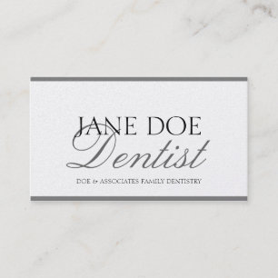 Dentist DDS Family Dentistry Silver Script Platnum Business Card
