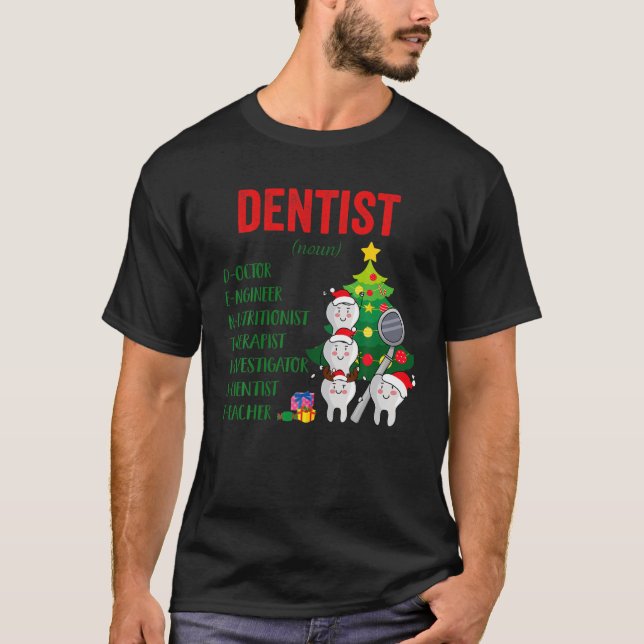 Dentist Definition Christmas Dental Assistant Paja T-Shirt (Front)