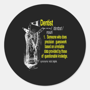Dentist definition dental assistant dental classic round sticker