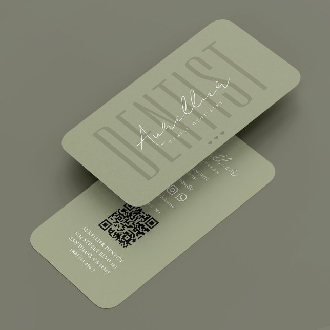 Dentist Dental Aesthetic Clinic Cosmetic Sage  Business Card (Dentist Dental Aesthetic Clinic Cosmetic Sage Business Card
)