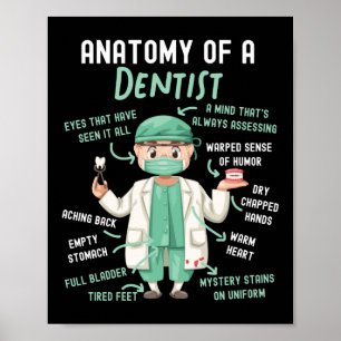 Dentist Dental Anatomy Of A Dentist A Mind That'S Poster