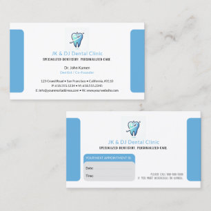 Dentist Dental Appointment Card