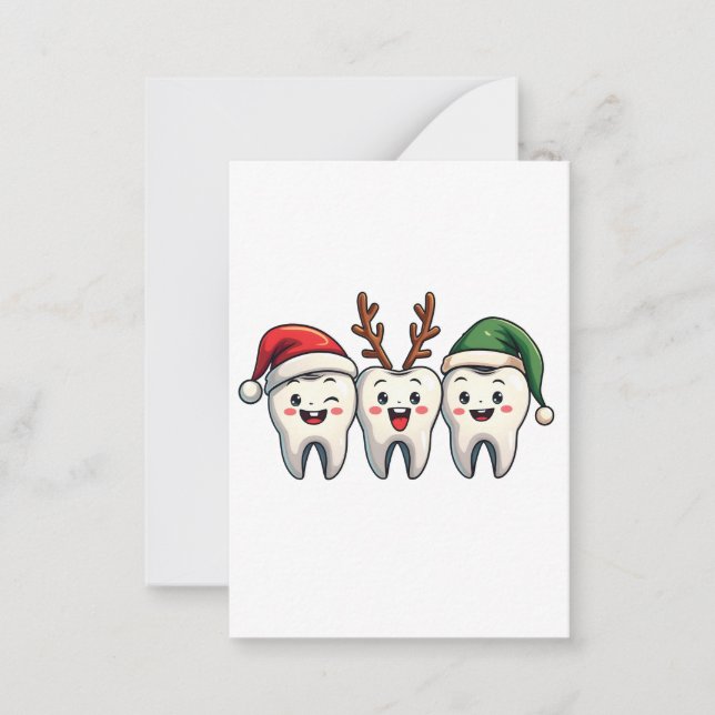Dentist Dental Christmas Santa Floss Xmas Tree Card (Front)