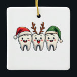 Dentist Dental Christmas Santa Floss Xmas Tree Ceramic Ornament<br><div class="desc">floss christmas design,  christmas floss graphic,  dental holiday art,  teeth with santa hat,  dentist christmas design,  festive dental art,  floss with santa hat,  christmas dental theme,  holiday floss design,  santa hat floss graphic</div>