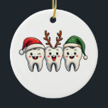 Dentist Dental Christmas Santa Floss Xmas Tree Ceramic Tree Decoration<br><div class="desc">floss christmas design,  christmas floss graphic,  dental holiday art,  teeth with santa hat,  dentist christmas design,  festive dental art,  floss with santa hat,  christmas dental theme,  holiday floss design,  santa hat floss graphic</div>