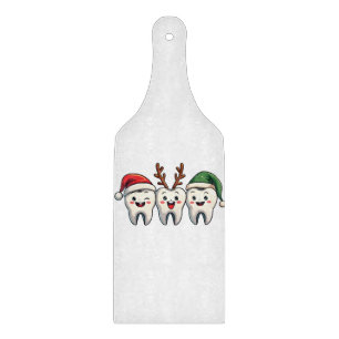 Dentist Dental Christmas Santa Floss Xmas Tree Cutting Board