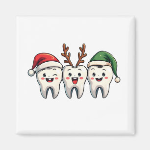 Dentist Dental Christmas Santa Floss Xmas Tree Magnet