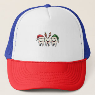 Dentist Dental Christmas Santa Floss Xmas Tree Trucker Hat