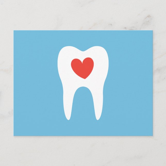 Dentist dental clinic appointment reminder, blue postcard (Front)