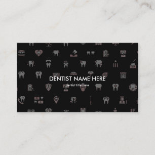 Dentist dental clinic icons pink business card