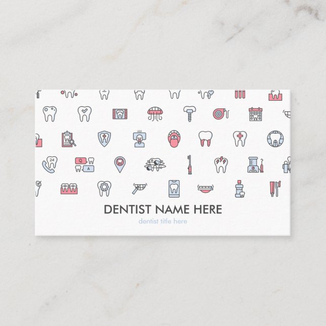 Dentist dental clinic icons teeth business card (Front)