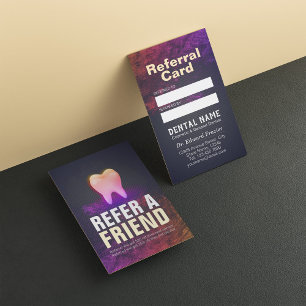 Dentist Dental Clinic Rose Gold Tooth Referral Card