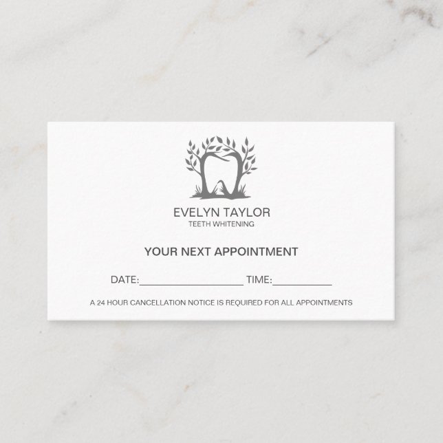 Dentist Dental Clinic teeth Whitening Appointment  Business Card (Front)