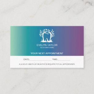 Dentist Dental Clinic teeth Whitening Appointment  Business Card