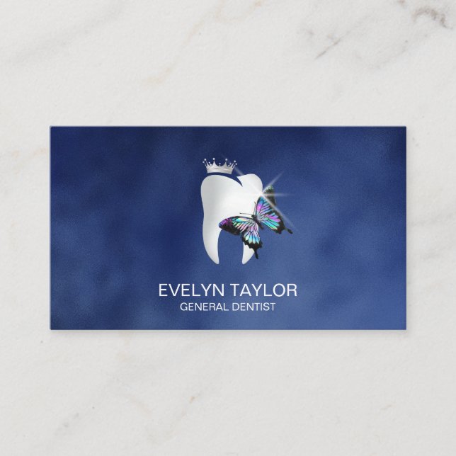 Dentist Dental Clinic teeth Whitening Butterfly Bu Business Card (Front)