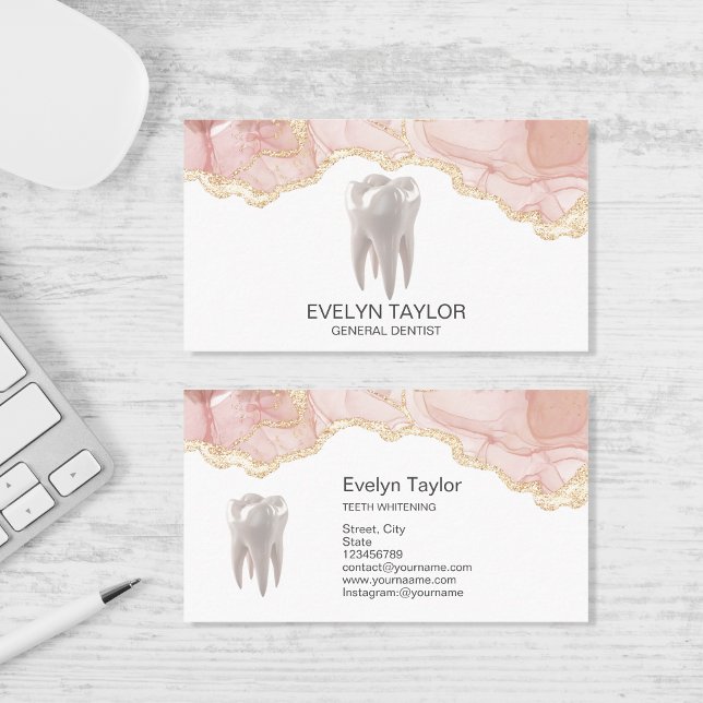Dentist Dental Clinic teeth Whitening Smile Busine Business Card (Creator Uploaded)