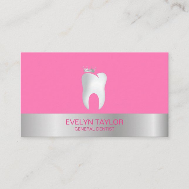 Dentist Dental Clinic teeth Whitening Smile Crown Business Card (Front)