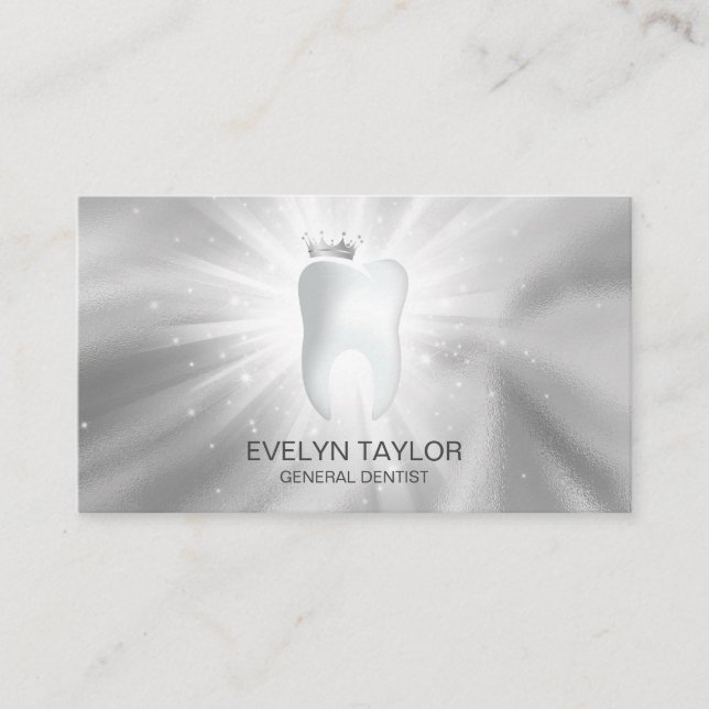 Dentist Dental Clinic teeth Whitening Smile Crown Business Card (Front)