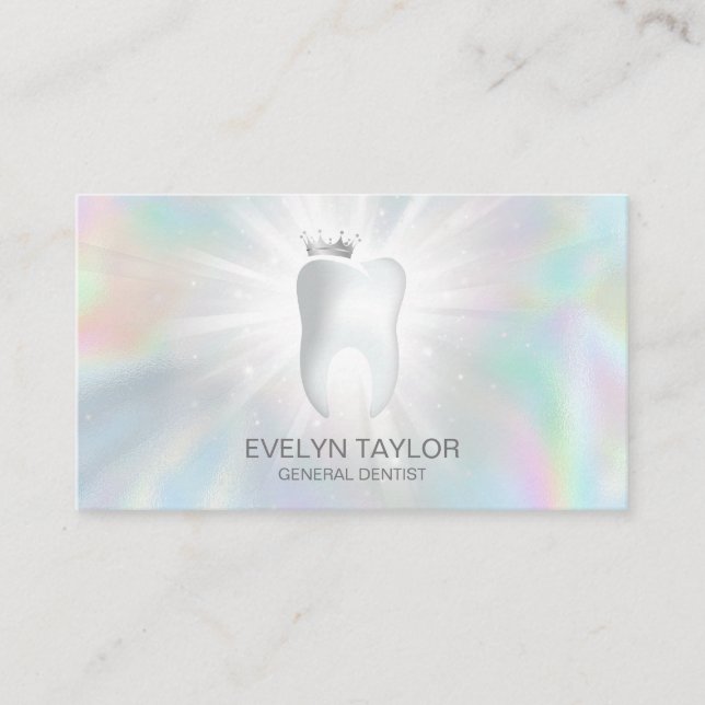 Dentist Dental Clinic teeth Whitening Smile Crown Business Card (Front)