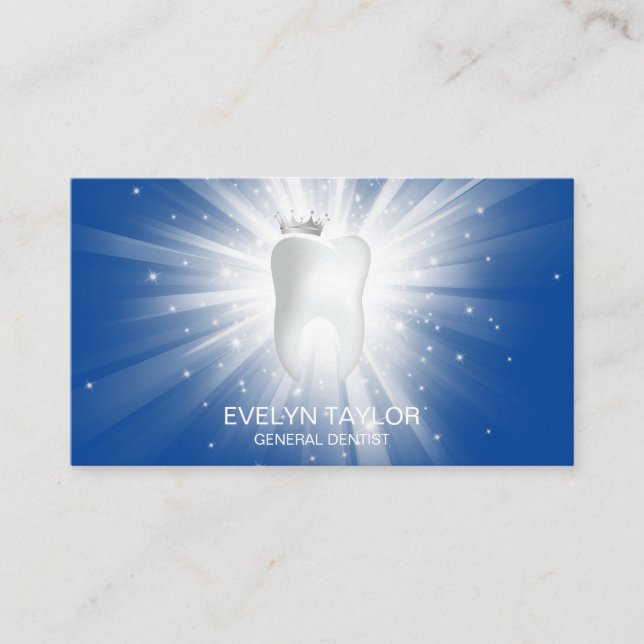 Dentist Dental Clinic teeth Whitening Smile Crown Business Card (Front)