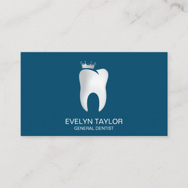 Dentist Dental Clinic teeth Whitening Smile Crown Business Card (Front)