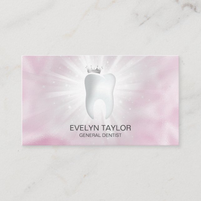 Dentist Dental Clinic teeth Whitening Smile Crown Business Card (Front)
