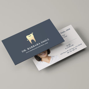 Dentist Dental Cosmetic Charcoal Minimal Business Card