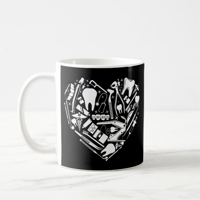 Dentist Dental Dentist Tools Heart Heart Tools Coffee Mug (Left)