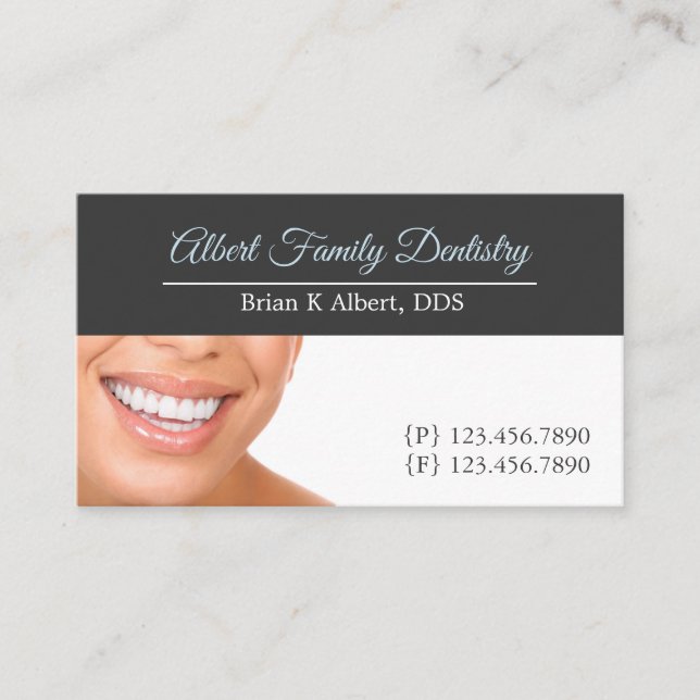 Dentist Dental Dentistry Doctor Smile Business Business Card (Front)