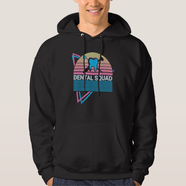 Dentist Dental Dentistry Retro Dental Squad Hoodie (Front)