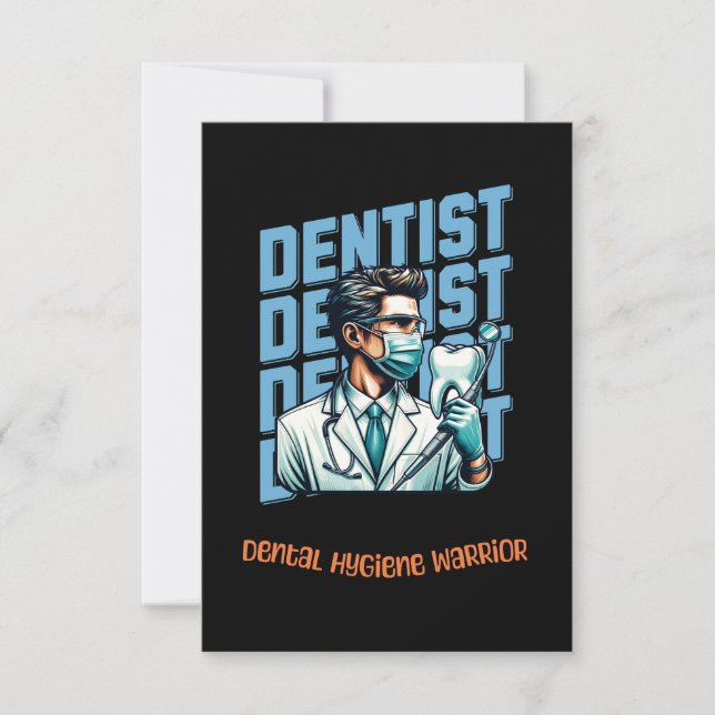 Dentist Dental Hygiene Warrior Thank You Card (Front)