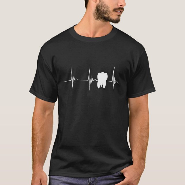 Dentist Dental Hygienist Heartbeat Ekg Pulse Ortho T-Shirt (Front)