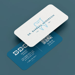 Dentist Dental Hygienist Minimal Ocean Blue Tooth Business Card