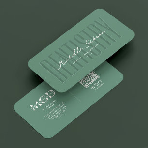 Dentist Dental Modern Dentistry Dusty Teal Business Card