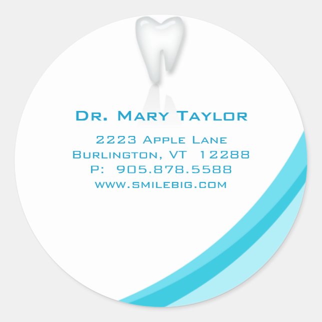 Dentist Dental Molar Tooth Sticker Turquoise curve (Front)