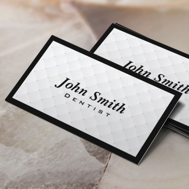 Dentist Dental Office Elegant Black Border Business Card (Creator Uploaded)