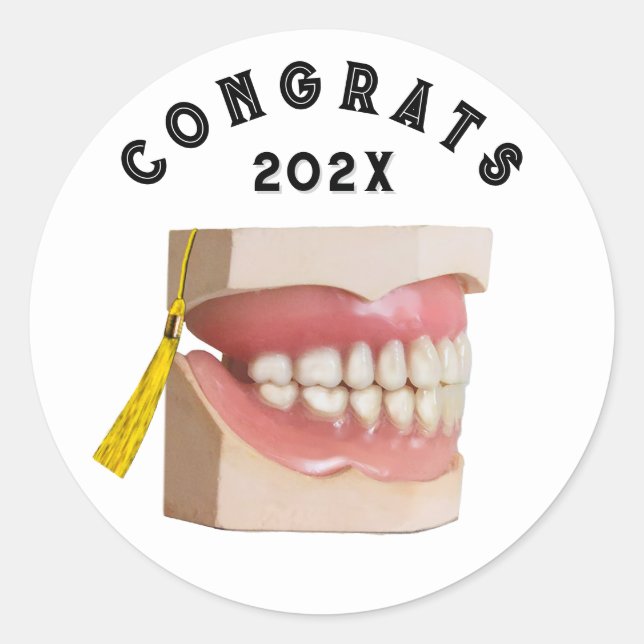 Dentist Dental School Graduation Classic Round Sticker (Front)