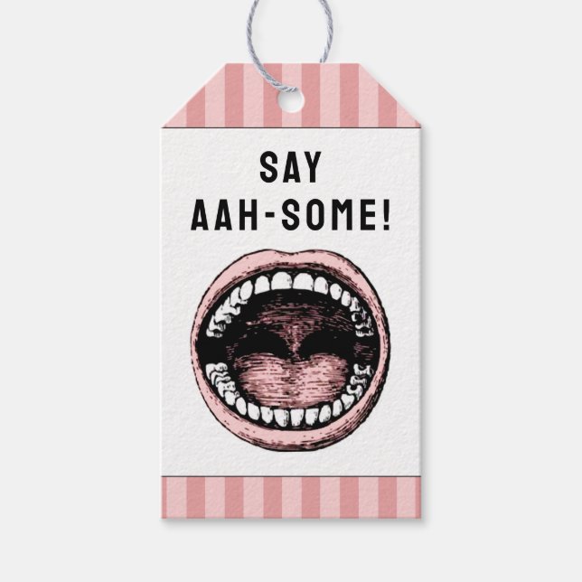 Dentist Dental School Graduation Gift Tags (Front)