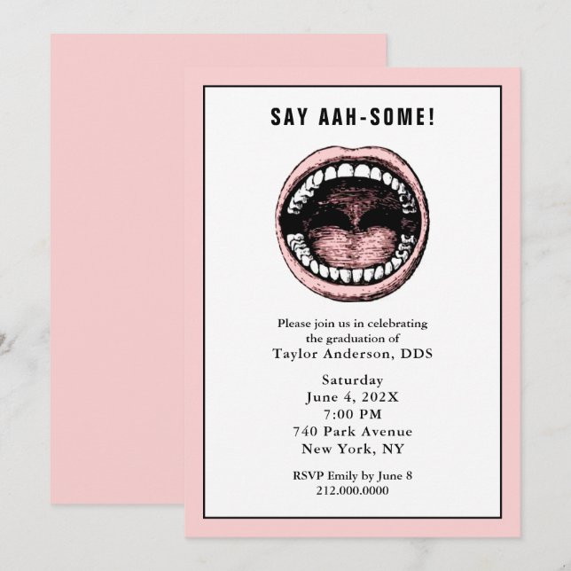 Dentist Dental School Graduation Invitation (Front/Back)