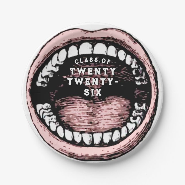 Dentist Dental School Graduation Paper Plate (Front)